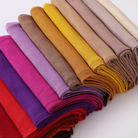 Écharpe en jersey de coton pour femme, châle opaque doux, hijab en mousseline à motif uni, foulards extensibles et unis