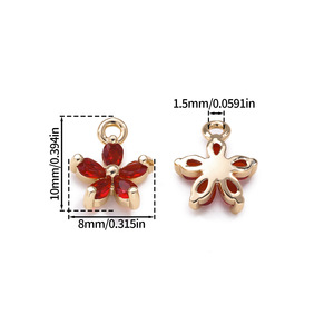 Flower Shape Zircon Inlaid Copper Charm Pendant For DIY Jewelry Making Accessory Unisex Everyday Wear Bezel Setting Charms - Product Image 2