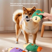 Jouet à mâcher interactif NCI PET de luxe en peluche, simulation de poisson à tête ronde, résistant aux morsures, anti-ennui pour chiens, intérieur/extérieur