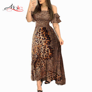 Abito Aderente Lungo da Donna di Alta Qualità con Stampa Leopardata Sexy Vestido De <span class=keywords><strong>Dama</strong></span> - Product Image 1
