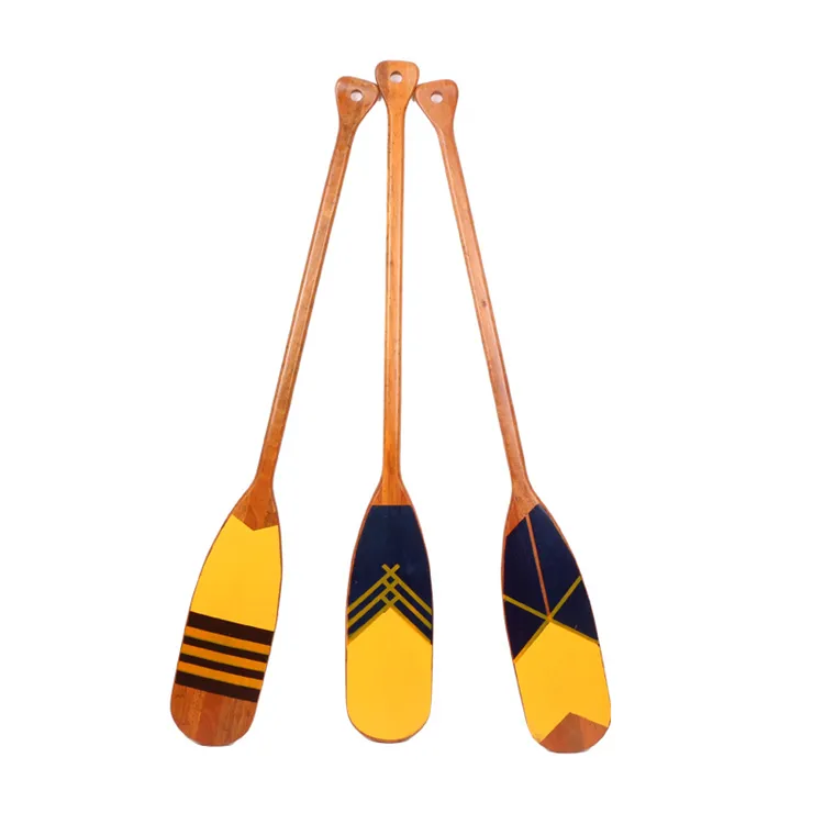 Ausgezeichnete balance großhandel neueste holz paddle board holz handwerk lange ruder bunte drachen boot paddel für wohnkultur