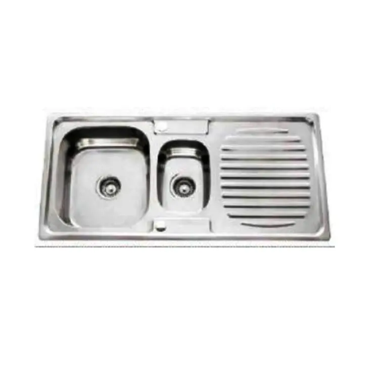 cocina kitchen accessories new design cocina ss304 double bowl kitchen sink with drainboard