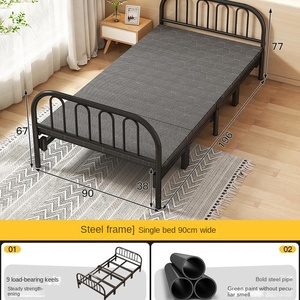 <span class=keywords><strong>Lit</strong></span> moderne double pliant en fer <span class=keywords><strong>Lit</strong></span> simple pour adulte avec planche rigide pour dortoir Salle de location Pause déjeuner - Product Image 6