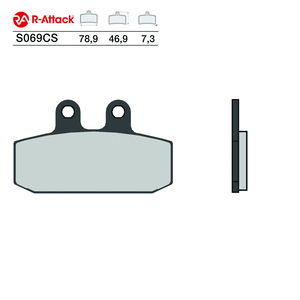 ผ้าเบรกมอเตอร์ไซค์ R-Attack S069CS ขนาด 78.9x46.9x7.3 มม. คาร์บอนเซรามิก ด้านหน้า รับรองมาตรฐาน R90 - Product Image 1