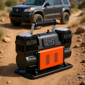 Compressore d'aria portatile a doppio cilindro 10.6CFM 12V 150PSI con display LCD digitale per SUV e veicoli 4x4 - Product Image 2