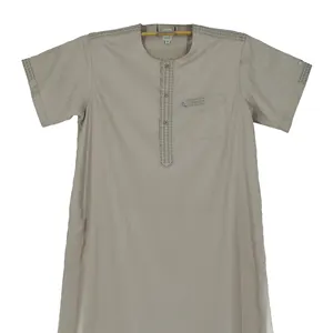 Haute qualité dubaï musulman vêtements broderie hommes Thobe et Thawb arabe Tube Robe décontracté bain Thobe