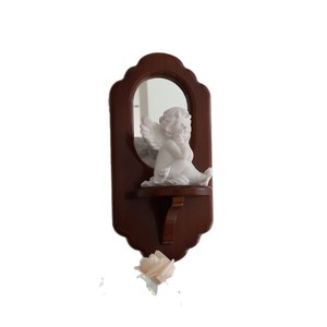 Miroir mural ovale avec cadre en bois massif, décoration d'intérieur, objet à suspendre - Product Image 4