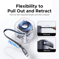 UGREEN 45W GaN Charger Kabel Charger Retractable UFCS PPS QC untuk iPhone 16 15Pro Samsung S25 iPad Macbook PD 3.0 Pengisi Daya Cepat