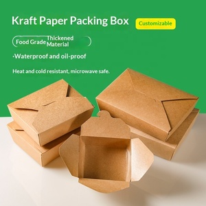 Kotak Makanan Kraft Sekali Pakai Grosir Bebas PFAS Tahan Minyak Anti Bocor Wadah Makanan Cepat Saji BBQ <span class=keywords><strong>Burger</strong></span> Kentang Goreng OEM Grosir - Product Image 2