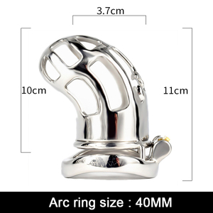 قفص طويل لجهاز عفة الذكور قفص عفة بديل مجوف BDSM قفص عفة رجالي معدني للنساء - Product Image 4