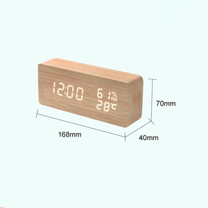 Reloj <span class=keywords><strong>Despertador</strong></span> Inteligente Japonés de Madera, Moderno, con Radio, Hora Atómica, Temperatura y Humedad Interior, Reloj Digital LED de Fabricante - Product Image 3