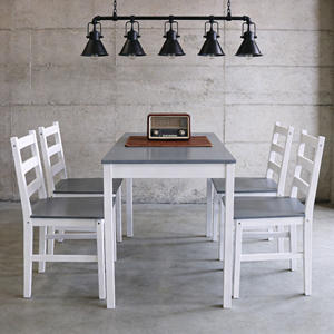 Ensemble <span class=keywords><strong>de</strong></span> salle à manger moderne personnalisé pour hôtel, <span class=keywords><strong>4</strong></span> places, table en pin massif avec <span class=keywords><strong>4</strong></span> <span class=keywords><strong>chaises</strong></span> - Product Image 5