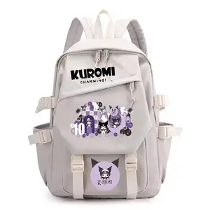 AL sıcak Kuromi çanta kolej tarzı sırt çantaları öğrenci yüksek kapasiteli Schoolbag lüks tasarım kadınlar sevimli çanta