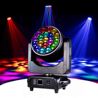 Projecteur à tête mobile 19x40W RGBW Bee Eyes avec effet anneau lumineux, zoom 8.5-45, contrôle par pixel, DMX512, 2800K-8500K, éclairage de scène pour mariage