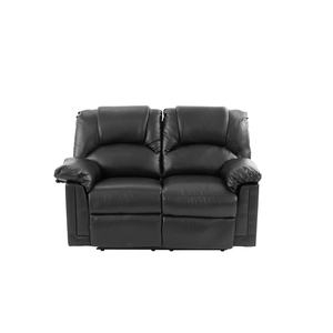 DB Motion Loveseat Black Bonded Leather <b>Recliner</b> 1pc Couch for Living Room Furniture - Product Image 3
