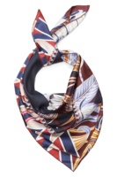 Écharpe en soie de luxe à imprimé plumes de papillon, châle en soie color block, écharpes personnalisées pour cadeaux d'entreprise avec boîte cadeau