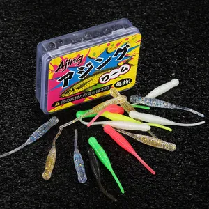 Spinpoler señuelo de pesca Pin Tail Ajing Worm 44mm cebo suave <span class=keywords><strong>Dropshot</strong></span> Rock Fishing Shad TPR Glow Soft Jig Wobbler agua salada - Product Image 6