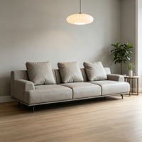 Ensemble de canapé-lit carré en cuir pleine fleur avec rembourrage en éponge, design moderne pour une sensation de qualité supérieure et une amélioration de l'espace domestique