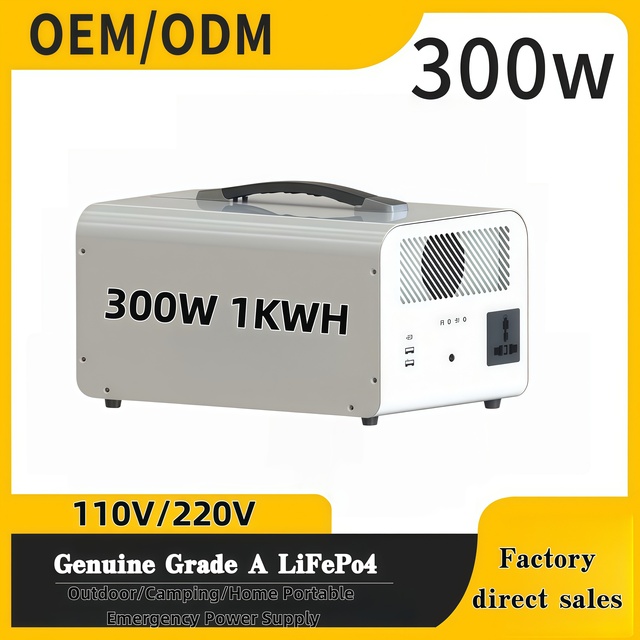 1KWh LiFePO4 Portable Station 300W Solar Generator MPPT UPS Type-C PD Fast Charging External Battery Home Camping Car Pure
