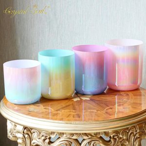 Cuencos de cristal degradados coloridos Crystal Soul Cantando Cuarzo Tamaño personalizado grande - Product Image 4