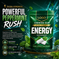Chewing-gum énergétique à la menthe, supplément énergétique portable, fabricant OEM ODM en marque blanche