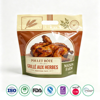 Sachet refermable anti-buée, résistant à la chaleur, recyclable, avec poignée, pour poulet entier rôti de 1,5 kg, nourriture pour animaux – compatible micro-ondes