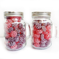 Wholesale Customization Fruit Shaped Hard Candy with Sugar Powder in Glass Bottles