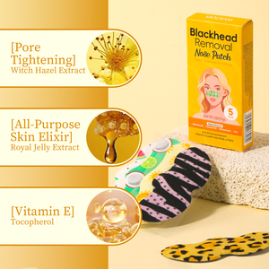 Private Label OEM Blackhead Removal Nose Patch Deep Cleansing Pore <b>Strips</b> for Excess Oil Dirt Removal 5 PCS Bulk Wholesale - Product Image 4
