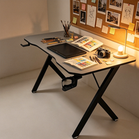 Bureau de jeu ergonomique noir, design optimal, haute qualité, vente directe usine, pour bureau à domicile, avec deux passages pour câbles