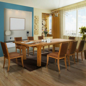 Ensemble de Table à manger en bois de teck massif, 2 pièces - Product Image 1