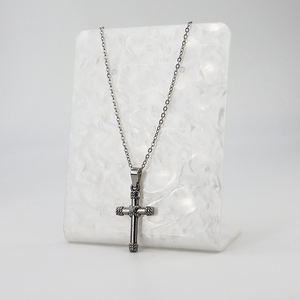 Perhiasan Mode dari Baja Anti Karat Liontin Salib Kalung Unisex Rantai Link Lucu - Product Image 4