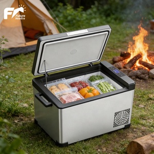 Ventes Flash : Réfrigérateur Portable Anti-Secousse 12V 24V 220V avec Compresseur, Glacière Électrique pour Voiture et Camping-Car avec Congélateur - Product Image 1