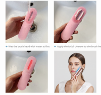 Sonic Vibrating Silicone Brosse nettoyante pour le visage Brosse exfoliante étanche pour la beauté pour les bouchons britanniques et américains