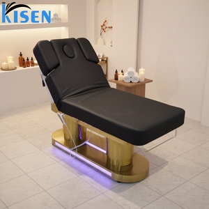 Table de massage électrique de luxe Kisen à 4 moteurs avec lumière LED pour grands corps, idéale pour les soins du visage, les extensions de cils, les tatouages et les salons de beauté - Product Image 1