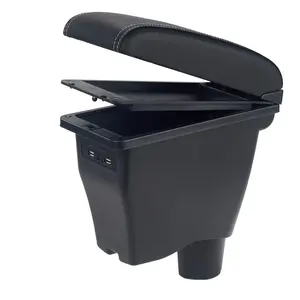 Boîte d'<span class=keywords><strong>accoudoir</strong></span> de voiture Smart Fortwo/Forfour, rangement intérieur, pièce de rénovation, modèle 2015-2018, C0003, matériau en cuir - Product Image 1