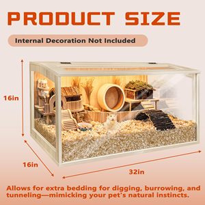 Cage à <span class=keywords><strong>hamster</strong></span> en bois moderne sur mesure, grande, résistante aux morsures, écologique, durable, avec toit ouvrant et planches en bois - Product Image 3