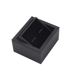 Custom Logo Revolving <strong>Men</strong> Jewelry Display Black Lacquer Studs Cufflink <strong>Box</strong> - Product Image 2