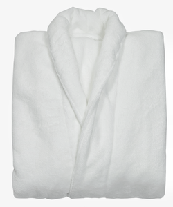 Peignoirs d'hôtel en microfibre corail blanc moelleux, fournis directement par l'usine professionnelle - Product Image 5