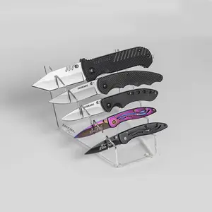 Transparent Knife Holder Display in Columns High Transparent Acrylic Knife Folding Knife Display Stand