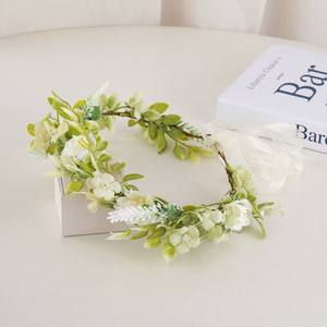Couronne de fleurs artificielles en soie style bohème pour <span class=keywords><strong>mariée</strong></span>, serre-tête décoratif pour <span class=keywords><strong>coiffure</strong></span> de mariage - Product Image 4