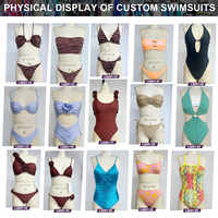 Produsen Pakaian Renang dan Bikini Layanan Satu Atap ODM/OEM Bikini Segitiga Tanpa Punggung Warna-warni Cetak Kustom