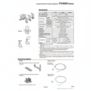 Régulateur de pression électro-pneumatique compact SMC Pneumatics ITV0051-3N - Product Image 1