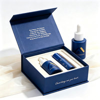 Flacon en verre haut de gamme 50ml 100ml pour tonique capillaire, sérum pour le cuir chevelu, nettoyant maquillage, liquide cosmétique avec compte-gouttes et emballage tube en papier