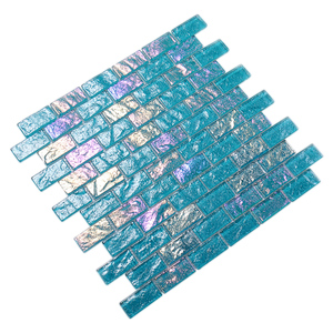 Hôtel arc-en-ciel effet irisé <span class=keywords><strong>Aqua</strong></span> vert verre piscine mosaïque pour décoration murale - Product Image 3