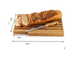 Tabla de cortar pan de bambú con ranura para recoger migas, bandeja de madera para cortar pan para repostería casera, venta al por mayor - Product Image 3