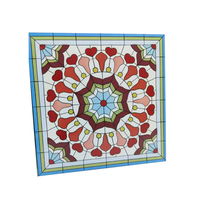 Panneaux de vitraux imprimés UV pour plafond de mosquée, panneaux de verre coloré imprimé soyeux, trempé et stratifié pour la décoration