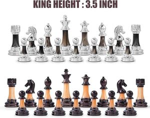 Juego de Ajedrez Portátil de Lujo de 3.5 Pulgadas, Plegable, Piezas Pesadas Hechas a Mano en Metal Acrílico Premium, Caja de Ajedrez para Interiores, Regalo para Niños - Product Image 2