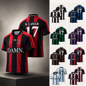 Jersey Sepak Bola Gaya Retro Oversize Bahan Polyester 100% Bernapas dengan Cetak Digital untuk Dewasa Unisex Musim Panas - Product Image 1