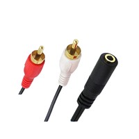 Connecteur plaqué or anti-oxydation, câble audio 3,5 mm femelle vers 2 RCA pour boîtier TV et équipement audio