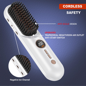 Cepillo Eléctrico Profesional para Alisar el Cabello, Portátil, con Aniones, Calentamiento Rápido, para Uso en Casa y Viajes, con Mango de Plástico - Product Image 3